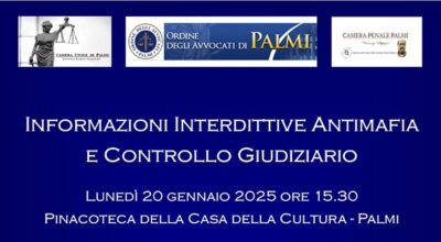 Evento “Informazioni Interdittive Antimafia e Controllo Giudiziario” 20/01/2025